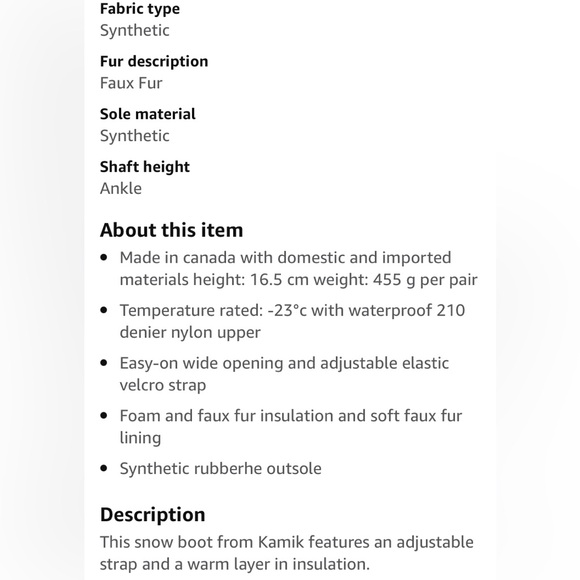 Kamik | black snowbug winter boots | size 6 - Picture 11 of 11